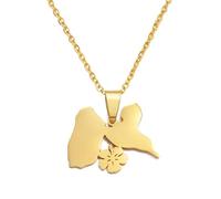 Everyiod Guadeloupe Carte Fleur Pendentifs Colliers, France Guadeloupe Cartes Chaîne Bijoux, Personnalisé Tendance Carte Délicatesse Cadeau Pour Les Femmes, Jaune, 60 Cm