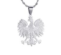 Everyiod Pologne Carte Pendentif Colliers Bijoux, Carte De Pologne Pays Collier Pendentif Chaîne Colliers, Relation Longue Distance Cadeau Pour Femmes Hommes, Blanc, 50 Cm