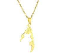 Everyiod Tamil Eelam Carte Contour Pendentif Collier, Rétro Style Ethnique Émail Charme Pendentif Clavicule Chaîne Pour Femmes Hommes Pull Collier Bijoux, Blanc, 50 Cm