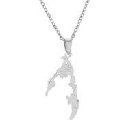 Everyiod Tamil Eelam Carte Contour Pendentif Collier, Rétro Style Ethnique Émail Charme Pendentif Clavicule Chaîne Pour Femmes Hommes Pull Collier Bijoux, Jaune, 50 Cm