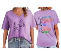 Everyone is Fighting A Battle You Know Nothing About Chemise, Be Kind Chemise Femme Homme, Violet-V, 3XL
