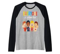 Everyone is Welcome Here - Design Positive pour la diversité Manche Raglan