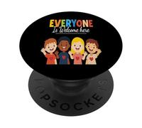 Everyone is Welcome Here - Design Positive pour la diversité PopSockets PopGrip Adhésif