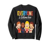 Everyone is Welcome Here - Design Positive pour la diversité Sweatshirt