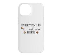 Everyone is Welcome Here Pride Sign Lesbian Butterfly Pride Coque pour iPhone 14