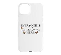 Everyone is Welcome Here Pride Sign Lesbian Butterfly Pride Coque pour iPhone 15 Plus