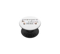Everyone is Welcome Here Pride Sign Lesbian Butterfly Pride PopSockets PopGrip Adhésif