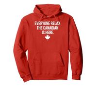 Everyone Relax The Canadian is Here Feuille d'érable Vieilli Sweat à Capuche