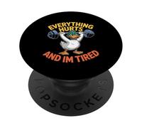 Everything Hurts Funny Sarcastic Duck soulève des Poids PopSockets PopGrip Adhésif