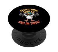 Everything Hurts Funny Sarcastic Duck soulève des Poids PopSockets PopGrip Adhésif