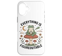 Everything is Figureoutable Frog Champignon Calm Coque pour iPhone 16 Plus