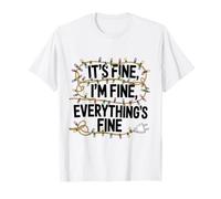 Everything is Fine Christmas Lights Funny Christmas Party Santa T-Shirt