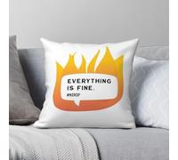 Everything Is Fine Fire NORDP Taie d'oreiller carrée en polyester lin velours Fermeture éclair décorative Housse de coussin pour la maison