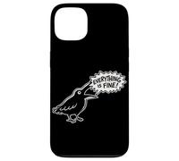 Everything is Fine Funny Crow Meme Dark Humour Raven Coque pour iPhone 13