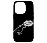 Everything is Fine Funny Crow Meme Dark Humour Raven Coque pour iPhone 14 Pro