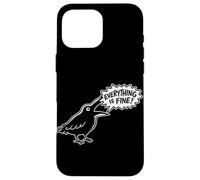 Everything is Fine Funny Crow Meme Dark Humour Raven Coque pour iPhone 16 Pro Max