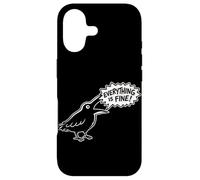 Everything is Fine Funny Crow Meme Dark Humour Raven Coque pour iPhone 17