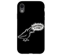 Everything is Fine Funny Crow Meme Dark Humour Raven Coque pour iPhone XR