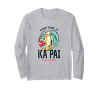 Everything is Ka Pai Chat Surf Funny Motif Nouvelle-Zélande Manche Longue