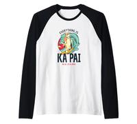 Everything is Ka Pai Chat Surf Funny Motif Nouvelle-Zélande Manche Raglan