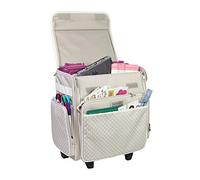 Everything Mary Sac fourre-Tout à roulettes pour Scrapbooking et Art - Organiseur de Voyage pour Papier, Colle, Ruban adhésif, Pois Marron Clair