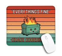Everything's Fine Chaos Coordinator Tapis de souris antidérapant avec bords cousus, cadeau amusant pour père, mère, enseignant, infirmière, gestionnaire, cadeau de reconnaissance pour patron, chef