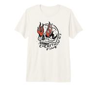 Everything's Fine Skull on Fire - Flaming Skeleton T-Shirt Haut de Gamme