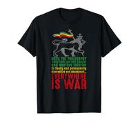 EVERYWHERE IS WAR Haile Selassie Discours Lion Juda Reggae T-Shirt