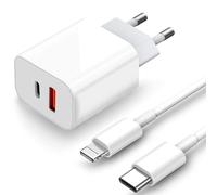 EVETANE Chargeur iPhone 12 Mini ultra rapide Double Port 20 W fourni avec Cable USB-C