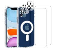 Evetane Coque Anti-Choc Compatible avec Magsafe pour iPhone 12 Mini Transparente + 2 Protections écran et 2 Protections Objectif caméra