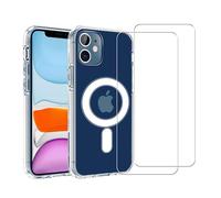 EVETANE Coque iPhone 12 Mini Transparente Compatible Magsafe + 2 Vitres Protection Ecran