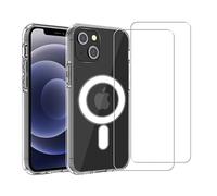 Evetane Coque Anti-Choc Compatible avec Magsafe pour iPhone 13 Transparente + 2 vitres