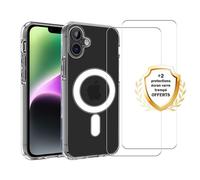 Coque Iphone 16 Transparente Compatible Magsafe + 2 Vitres Protection Ecran Evetane