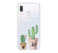 Evetane Coque Compatible avec Samsung Galaxy A20e 360 intégrale Coque Avant arrière Resistant Fine Protection Solide Housse Etui Transparente Cactus Love Motif Tendance 122266