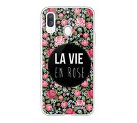 Evetane - Coque Silicone Compatible Samsung Galaxy A40 - Protection Intégrale 360, Fine et Transparente - Coque Avant & Arrière - Haute Résistance - La Vie en Rose