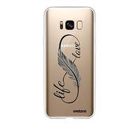 Evetane Coque Compatible avec Samsung Galaxy S8 Souple Silicone Solide Ultra Resistant Fine Protection Housse Etui Transparente Love Life Motif Tendance.