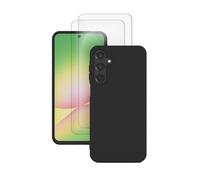 EVETANE Coque Samsung Galaxy A56 Silicone Noire + 2 Vitres en Verre trempé Protection écran Antichocs