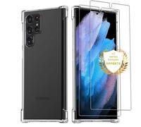 EVETANE Coque compatible Galaxy S23 Ultra antichoc Transparente + 2 vitres