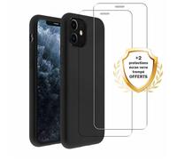 EVETANE Coque compatible Iphone 11 antichoc Noir + 2 vitres