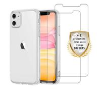 EVETANE Coque compatible Iphone 11 antichoc Transparente + 2 vitres