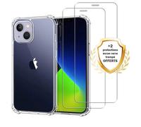 EVETANE Coque compatible Iphone 13 antichoc Transparente + 2 vitres
