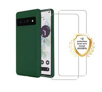 EVETANE Coque Google Pixel 7 Silicone Liquide Vert Foret + 2 Vitres en verre trempé Protection écran