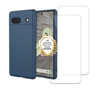 EVETANE Coque compatible Pixel 7a antichoc Bleu Marine + 2 vitres