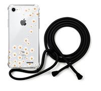 EVETANE Coque cordon compatible iPhone 7/8/ iPhone SE 2020/ 2022 - Modèle : Marguerite