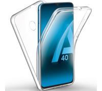 EVETANE Coque Galaxy A40 360° intégrale protection complète avant arrière silicone transparente