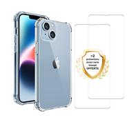 Coque pour Iphone 14 antichoc transparente + 2 vitres []