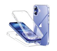 EVETANE Coque iPhone 16 360 integrale Protection avant et arriere silicone transparente