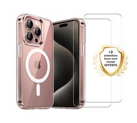 Evetane Coque Anti-Choc Compatible avec Magsafe pour iPhone 16 Pro Transparente + 2 vitres