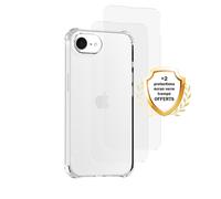 EVETANE Coque iPhone 16e Antichoc Silicone bords renforcés + 2 Vitres en verre trempé Protection écran