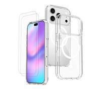 EVETANE Coque iPhone 17 Pro Transparente Compatible Magsafe + 2 Vitres Protection Ecran